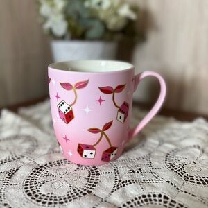Charming Pink Valentine Mug with Dice and Leaf Design Sheffield Home